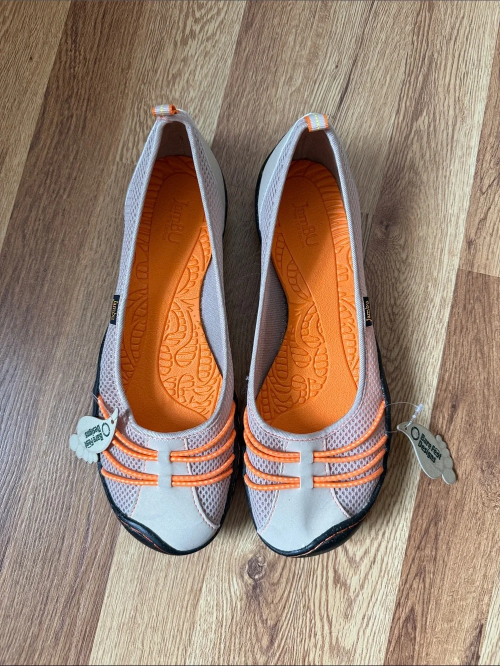 JBU Women’s Orange and Beige Slip-On Flats